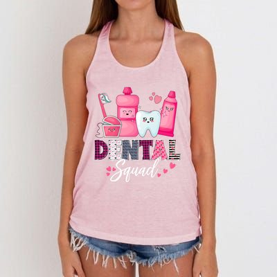 Dental Squad Dental Assistant Dentist Valentines Day Gift Women's Knotted Racerback Tank