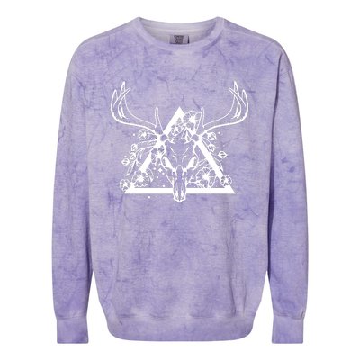 Deer Skull Colorblast Crewneck Sweatshirt