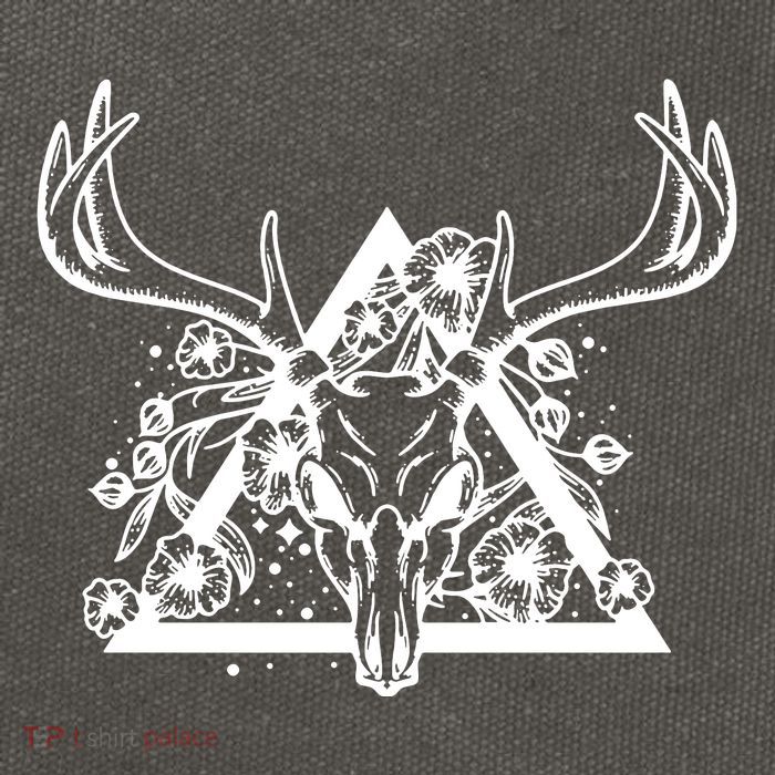 Deer Skull Cotton Canvas Backpack