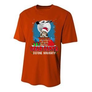 Dear Santa Define Naughty Shih Tzu Dog Funny Christmas Gift Performance Sprint T-Shirt