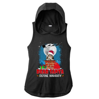 Dear Santa Define Naughty Shih Tzu Dog Funny Christmas Gift Ladies PosiCharge Tri-Blend Wicking Draft Hoodie Tank