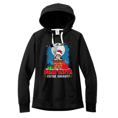 Dear Santa Define Naughty Shih Tzu Dog Funny Christmas Gift Women's Fleece Hoodie