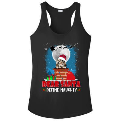 Dear Santa Define Naughty Shih Tzu Dog Funny Christmas Gift Ladies PosiCharge Competitor Racerback Tank