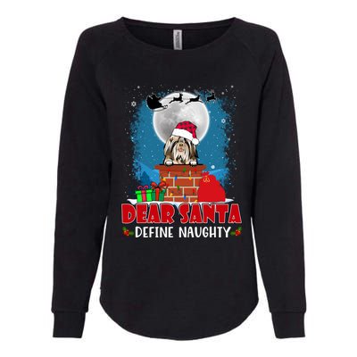 Dear Santa Define Naughty Shih Tzu Dog Funny Christmas Gift Womens California Wash Sweatshirt