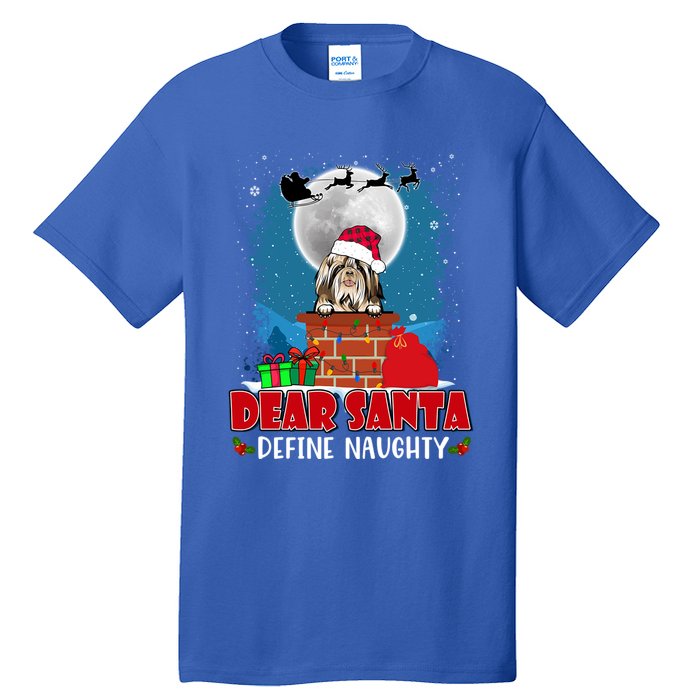 Dear Santa Define Naughty Shih Tzu Dog Funny Christmas Gift Tall T-Shirt