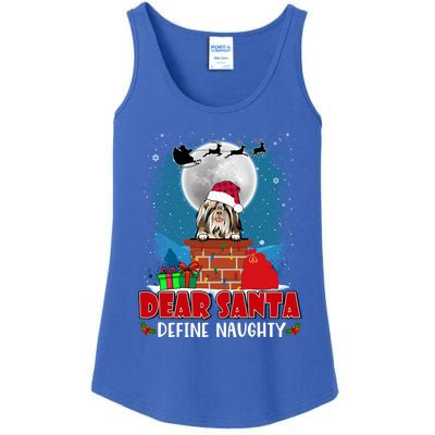 Dear Santa Define Naughty Shih Tzu Dog Funny Christmas Gift Ladies Essential Tank