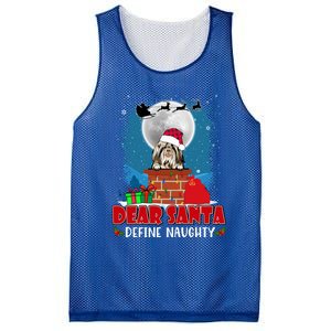 Dear Santa Define Naughty Shih Tzu Dog Funny Christmas Gift Mesh Reversible Basketball Jersey Tank