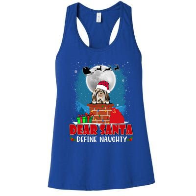 Dear Santa Define Naughty Shih Tzu Dog Funny Christmas Gift Women's Racerback Tank