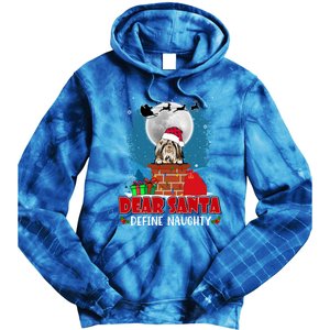 Dear Santa Define Naughty Shih Tzu Dog Funny Christmas Gift Tie Dye Hoodie