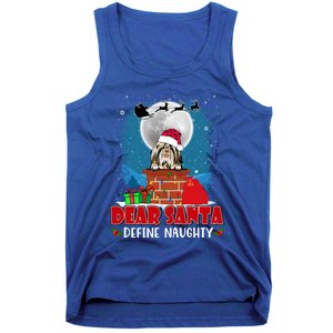 Dear Santa Define Naughty Shih Tzu Dog Funny Christmas Gift Tank Top