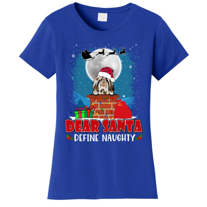 Dear Santa Define Naughty Shih Tzu Dog Funny Christmas Gift Women's T-Shirt