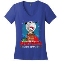 Dear Santa Define Naughty Shih Tzu Dog Funny Christmas Gift Women's V-Neck T-Shirt