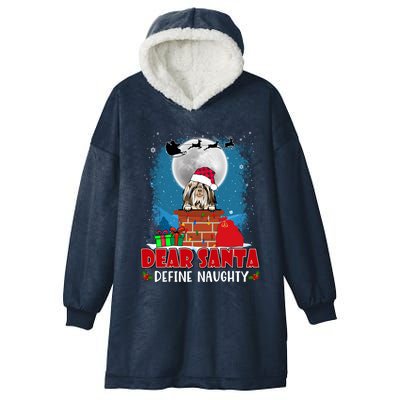 Dear Santa Define Naughty Shih Tzu Dog Funny Christmas Gift Hooded Wearable Blanket