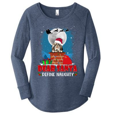 Dear Santa Define Naughty Shih Tzu Dog Funny Christmas Gift Women's Perfect Tri Tunic Long Sleeve Shirt