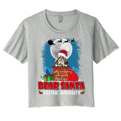 Dear Santa Define Naughty Shih Tzu Dog Funny Christmas Gift Women's Crop Top Tee