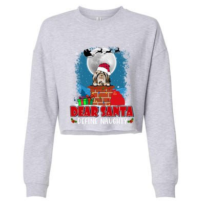 Dear Santa Define Naughty Shih Tzu Dog Funny Christmas Gift Cropped Pullover Crew