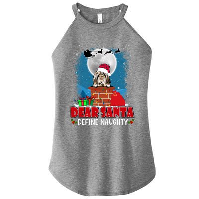 Dear Santa Define Naughty Shih Tzu Dog Funny Christmas Gift Women's Perfect Tri Rocker Tank