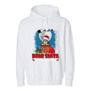 Dear Santa Define Naughty Shih Tzu Dog Funny Christmas Gift Garment-Dyed Fleece Hoodie