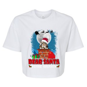 Dear Santa Define Naughty Shih Tzu Dog Funny Christmas Gift Bella+Canvas Jersey Crop Tee