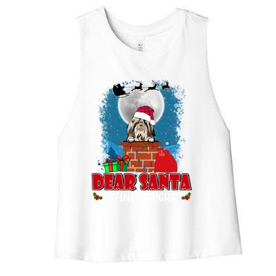 Dear Santa Define Naughty Shih Tzu Dog Funny Christmas Gift Women's Racerback Cropped Tank