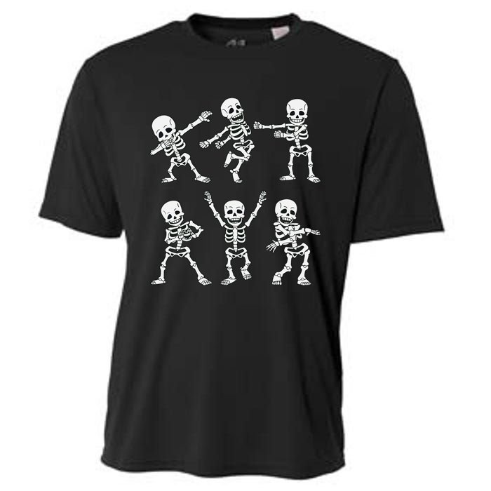 Dancing Skeletons Dance Challenge Boy Girl Kids Halloween Cooling Performance Crew T-Shirt