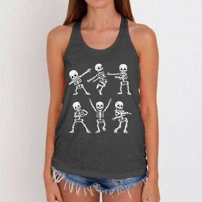 Dancing Skeletons Dance Challenge Boy Girl Kids Halloween Women's Knotted Racerback Tank