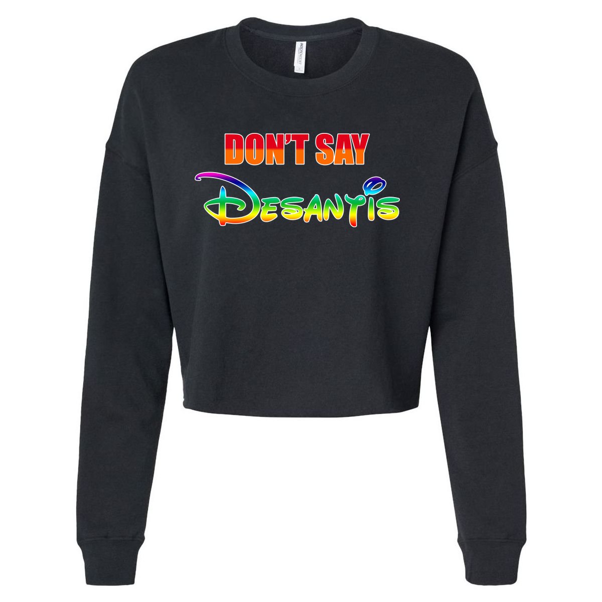 Dont Say Desantis Anti Florida Cropped Pullover Crew