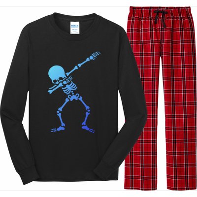 Dabbing Skeleton Dab Funny Halloween Adult Gift Long Sleeve Pajama Set