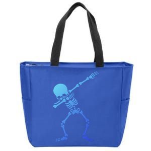 Dabbing Skeleton Dab Funny Halloween Adult Gift Zip Tote Bag