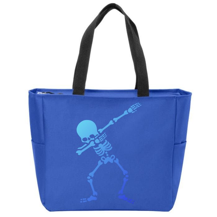 Dabbing Skeleton Dab Funny Halloween Adult Gift Zip Tote Bag