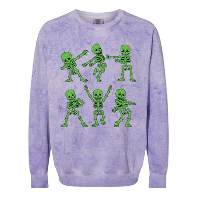 Dancing Skeletons Dance Challenge Girl Boys Kids Halloween Colorblast Crewneck Sweatshirt