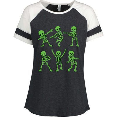 Dancing Skeletons Dance Challenge Girl Boys Kids Halloween Enza Ladies Jersey Colorblock Tee