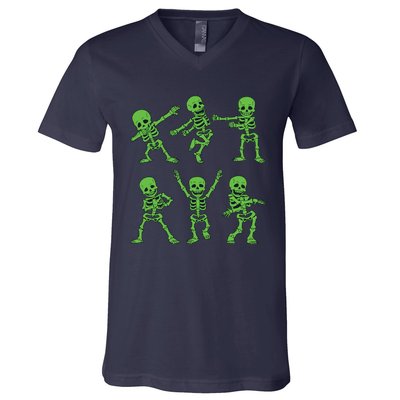 Dancing Skeletons Dance Challenge Girl Boys Kids Halloween V-Neck T-Shirt