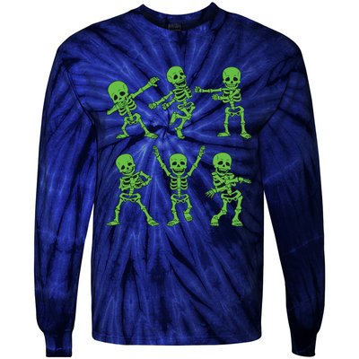 Dancing Skeletons Dance Challenge Girl Boys Kids Halloween Tie-Dye Long Sleeve Shirt