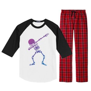 Dabbing Skeleton Dab Funny Halloween Adult Gift Raglan Sleeve Pajama Set