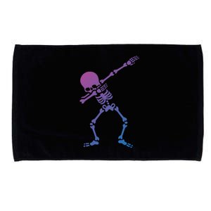 Dabbing Skeleton Dab Funny Halloween Adult Gift Microfiber Hand Towel