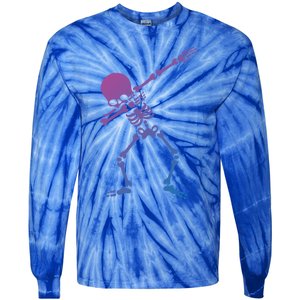 Dabbing Skeleton Dab Funny Halloween Adult Gift Tie-Dye Long Sleeve Shirt