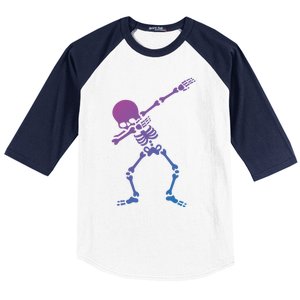 Dabbing Skeleton Dab Funny Halloween Adult Gift Baseball Sleeve Shirt