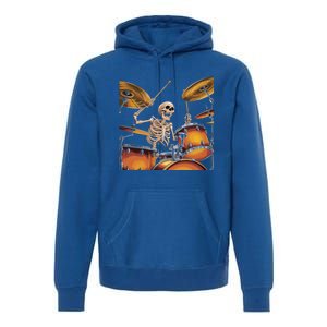 Drummer Skeleton Drum Set Drummer Halloween Music Meaningful Gift Premium Hoodie