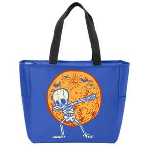 Dabbing Skeleton Dab Dance Halloween Adult Cool Gift Zip Tote Bag