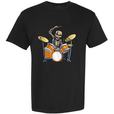 Drummer Skeleton Drum Set Drummer Halloween Garment-Dyed Heavyweight T-Shirt