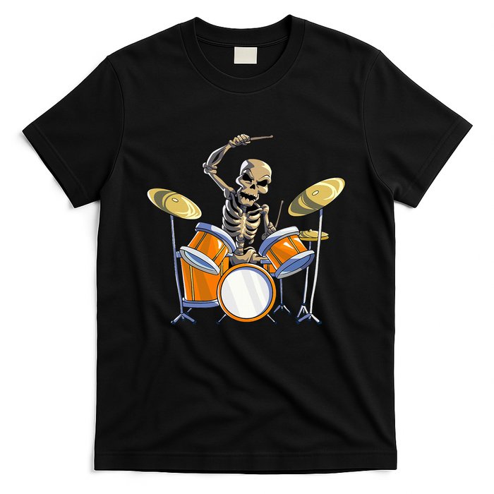 Drummer Skeleton Drum Set Drummer Halloween T-Shirt