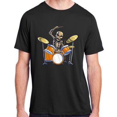 Drummer Skeleton Drum Set Drummer Halloween Adult ChromaSoft Performance T-Shirt