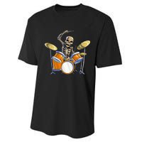 Drummer Skeleton Drum Set Drummer Halloween Performance Sprint T-Shirt