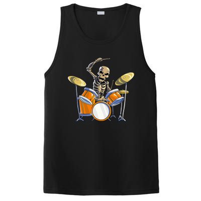 Drummer Skeleton Drum Set Drummer Halloween PosiCharge Competitor Tank