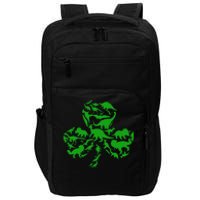 Dinosaur Shamrock Dino Clover Leaf St Patricks Day Impact Tech Backpack