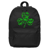 Dinosaur Shamrock Dino Clover Leaf St Patricks Day 16 in Basic Backpack