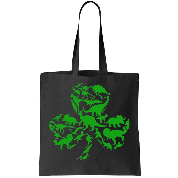 Dinosaur Shamrock Dino Clover Leaf St Patricks Day Tote Bag