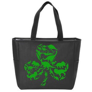 Dinosaur Shamrock Dino Clover Leaf St Patricks Day Zip Tote Bag