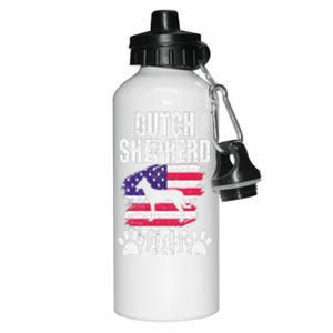 Dutch Shepherd Dad Dog Lover American Us Flag Aluminum Water Bottle